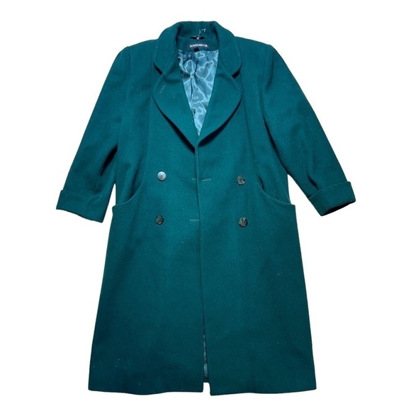 Donny Brook Emerald Green Wool Trench Coat US 12P - Picture 1 of 13